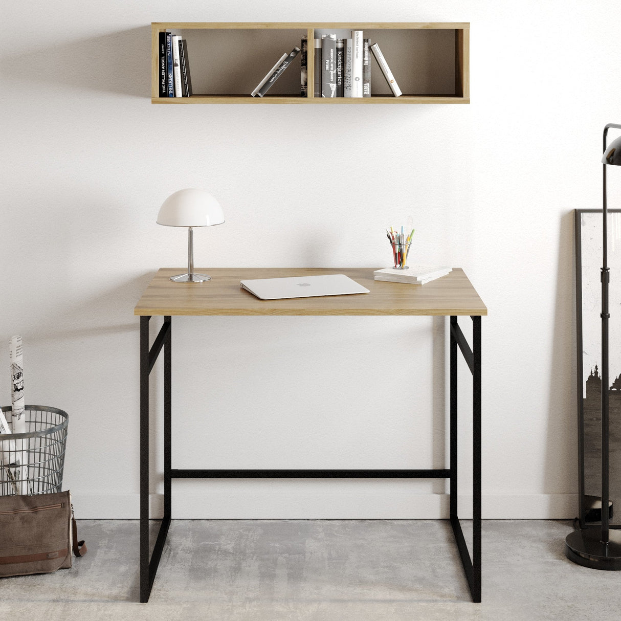 Birou Gama, Diverse culori, 90x60x75 cm - Stejar - Negru | SKU: 541HDL1109 | Birou Gama, 90x60x75 cm, varianta Stejar - Negru, produs pentru amenajarea locuinței, disponibil online în România la CasaMob