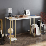 Birou Reader, Diverse culori, 125x60x74 cm - Alb - Auriu | SKU: 541HDL1113 | Birou Reader, 125x60x74 cm, varianta Alb - Auriu, produs pentru amenajarea locuinței, disponibil online în România la CasaMob
