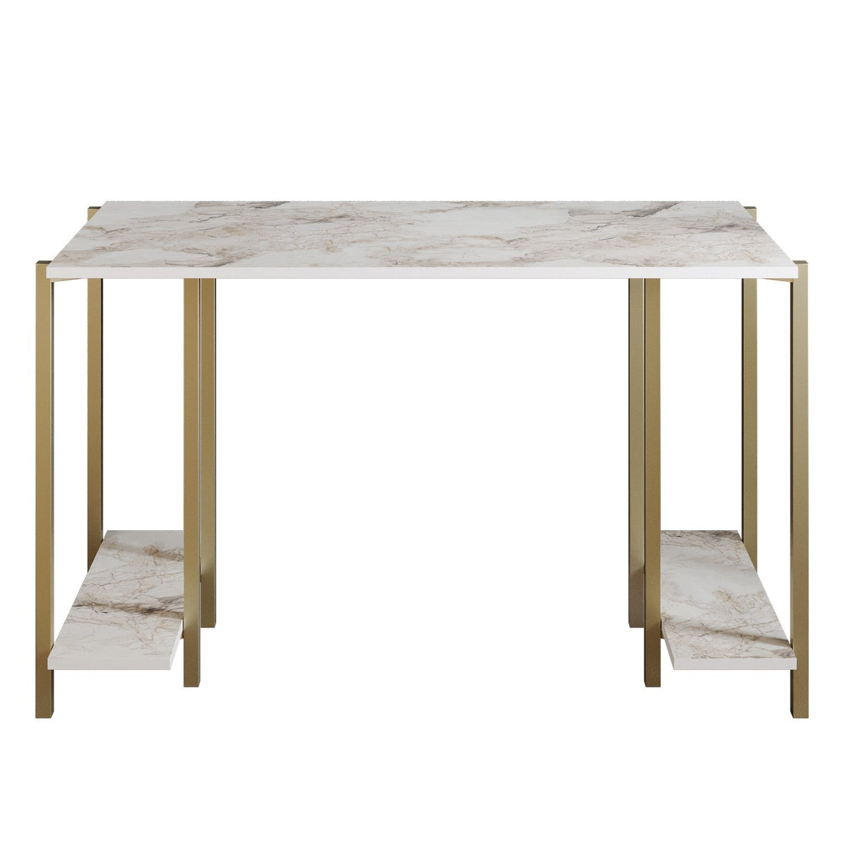 Alb - Auriu | SKU: 541HDL1113 | Birou Reader, 125x60x74 cm, varianta Alb - Auriu, produs pentru amenajarea locuinței, disponibil online în România la CasaMob