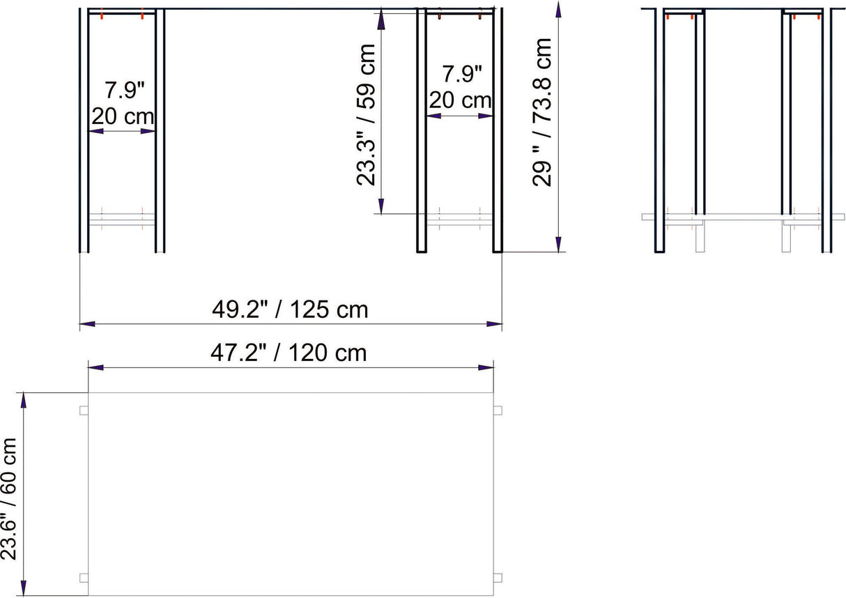 Birou Reader, Diverse culori, 125x60x74 cm - Alb - Auriu | SKU: 541HDL1113 | Birou Reader, 125x60x74 cm, varianta Alb - Auriu, produs pentru amenajarea locuinței, disponibil online în România la CasaMob
