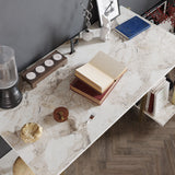 Birou Reader, Diverse culori, 125x60x74 cm - Alb - Auriu | SKU: 541HDL1113 | Birou Reader, 125x60x74 cm, varianta Alb - Auriu, produs pentru amenajarea locuinței, disponibil online în România la CasaMob