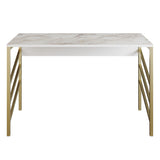 Birou Tuna, Diverse culori, 120x60x75 cm - Auriu - Alb | SKU: 541HDL1117 | Birou Tuna, 120x60x75 cm, varianta Auriu - Alb, produs pentru amenajarea locuinței, disponibil online în România la CasaMob