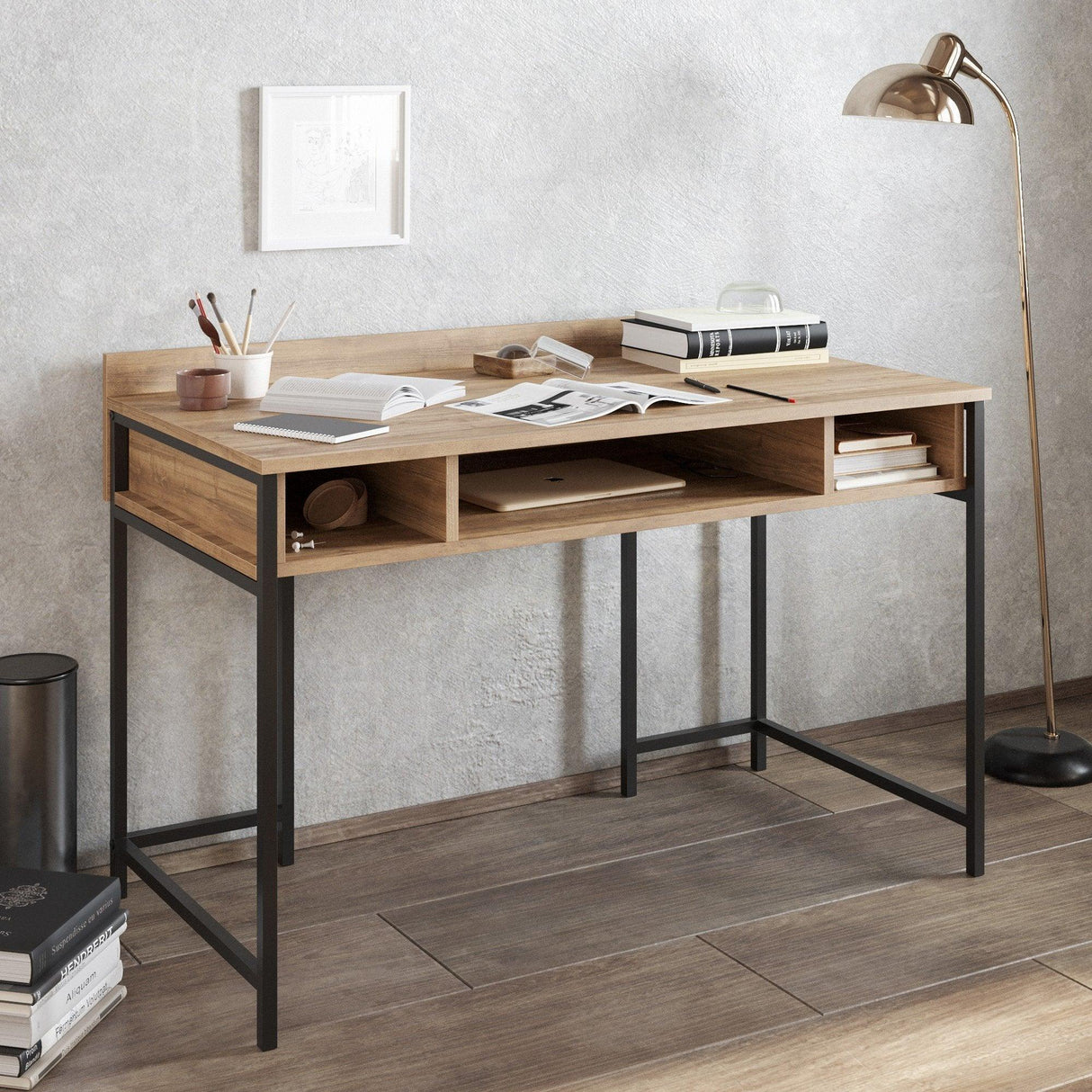 Birou Tumata, Diverse culori, Diverse dimensiuni - Negru - Nuc - 120x62x65 cm | SKU: 541HDL1122 | Birou Tumata, varianta Negru - Nuc - 120x62x65 cm, produs pentru amenajarea locuinței, disponibil online în România la CasaMob