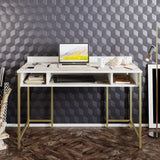 Birou Tumata, Diverse culori, Diverse dimensiuni - Auriu - Alb - 120x60x75 cm | SKU: 541HDL1123 | Birou Tumata, varianta Auriu - Alb - 120x60x75 cm, produs pentru amenajarea locuinței, disponibil online în România la CasaMob