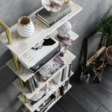 Bibliotecă Paula, Diverse culori, 60x22x174 cm - Alb - Auriu | SKU: 541HDL1307 | Bibliotecă Paula, 60x22x174 cm, varianta Alb - Auriu, produs pentru amenajarea locuinței, disponibil online în România la CasaMob