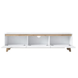 Comodă TV D1 - 2472, Alb - Nuc, 180x35x49 cm