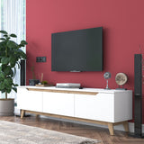 Comodă TV D1 - 2472, Alb - Nuc, 180x35x49 cm