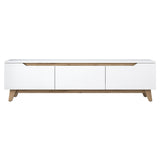 Comodă TV D1 - 2472, Alb - Nuc, 180x35x49 cm