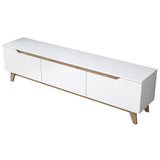 Comodă TV D1 - 2472, Alb - Nuc, 180x35x49 cm