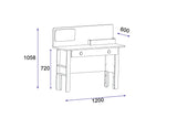 Birou Valerin, Pin atlantic - Antracit, 120x60x106 cm