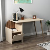 Birou Suave, Light walnut - Bej, 125x60x74 cm