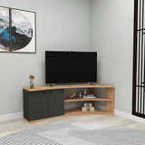 Comodă TV Termera, Pin atlantic - Antracit, 135x68x49 cm