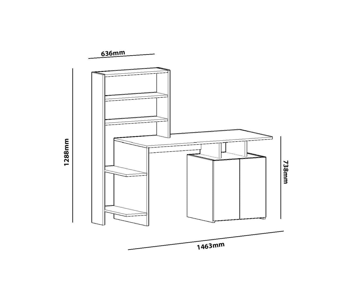 Birou Melis, Diverse culori, 146x60x74 cm - Nuc - Alb | SKU: 550ARN1107 | Birou Melis, 146x60x74 cm, varianta Nuc - Alb, produs pentru amenajarea locuinței, disponibil online în România la CasaMob