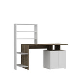Birou Melis, Diverse culori, 146x60x74 cm - Nuc - Alb | SKU: 550ARN1107 | Birou Melis, 146x60x74 cm, varianta Nuc - Alb, produs pentru amenajarea locuinței, disponibil online în România la CasaMob