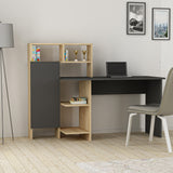 Birou Bugra, Diverse culori, 136x60x112 cm - Antracit - Stejar | SKU: 550ARN1113 | Birou Bugra, 136x60x112 cm, varianta Antracit - Stejar, produs pentru amenajarea locuinței, disponibil online în România la CasaMob