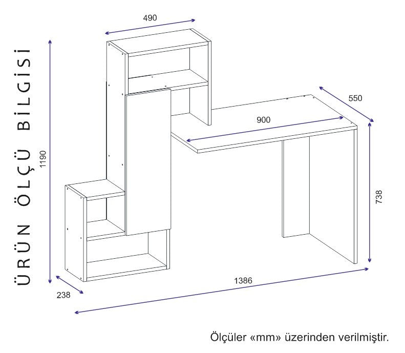Birou Irmak, Diverse culori, Diverse dimensiuni - Alb - Antracit - 139x55x74 cm | SKU: 550ARN1124 | Birou Irmak, varianta Alb - Antracit - 139x55x74 cm, produs pentru amenajarea locuinței, disponibil online în România la CasaMob