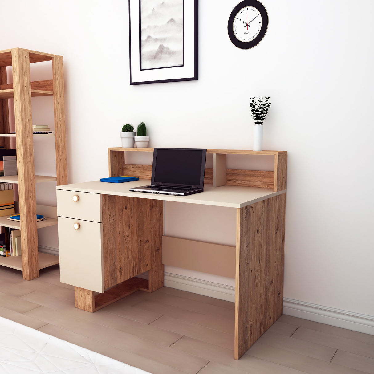 Birou Sneker 120, Pin atlantic - Bej, 120x60x74 cm