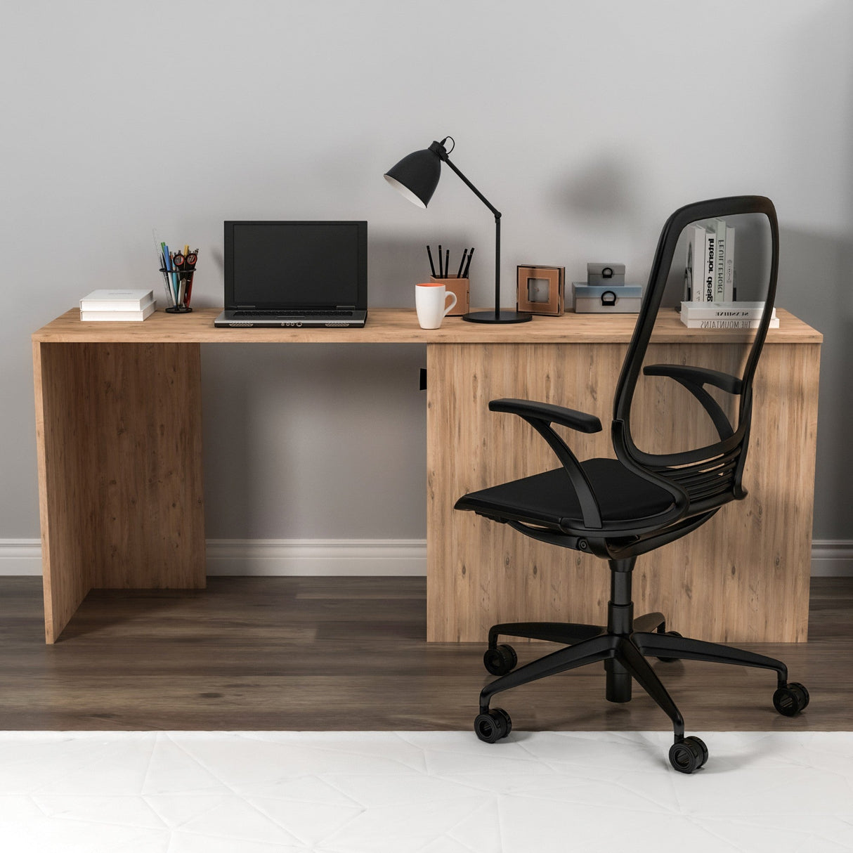 Birou Akser, Diverse culori, 180x47x74 cm - Pin atlantic - Antracit | SKU: 550ARN1178 | Birou Akser, 180x47x74 cm, varianta Pin atlantic - Antracit, produs pentru amenajarea locuinței, disponibil online în România la CasaMob