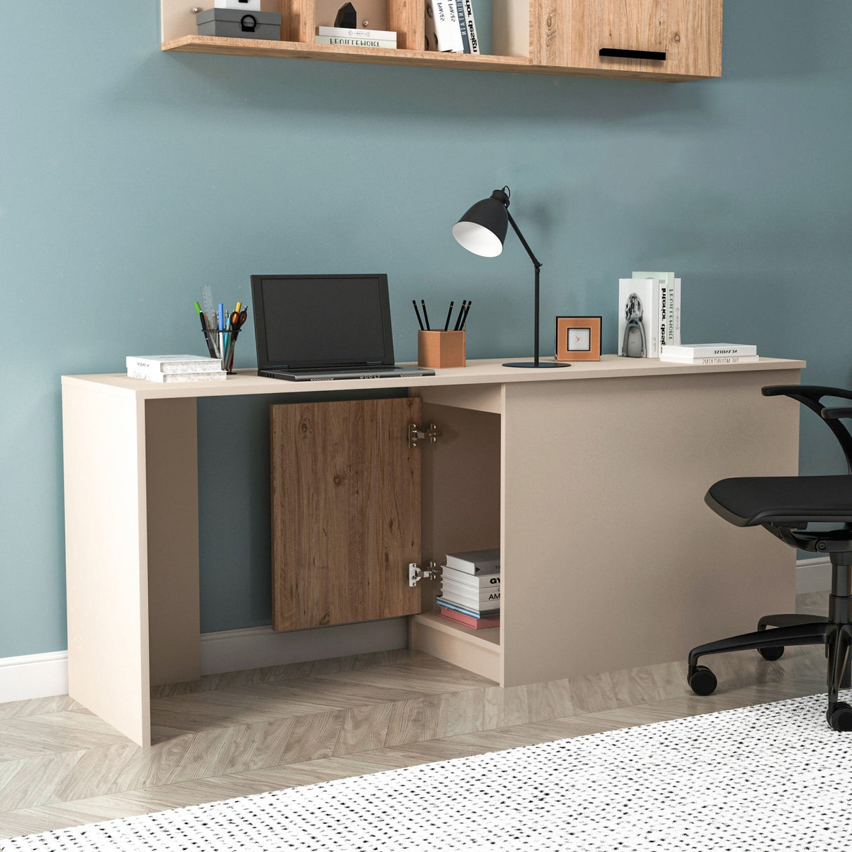 Birou Newra, Diverse culori, 180x47x74 cm - Pin atlantic - Bej | SKU: 550ARN1182 | Birou Newra, 180x47x74 cm, varianta Pin atlantic - Bej, produs pentru amenajarea locuinței, disponibil online în România la CasaMob