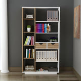 Bibliotecă Luma, Diverse culori, 80x25x189 cm - Alb - Nuc | SKU: 550ARN1602 | Bibliotecă Luma, 80x25x189 cm, varianta Alb - Nuc, produs pentru amenajarea locuinței, disponibil online în România la CasaMob