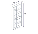 Bibliotecă Luma, Diverse culori, 80x25x189 cm - Alb - Nuc | SKU: 550ARN1602 | Bibliotecă Luma, 80x25x189 cm, varianta Alb - Nuc, produs pentru amenajarea locuinței, disponibil online în România la CasaMob