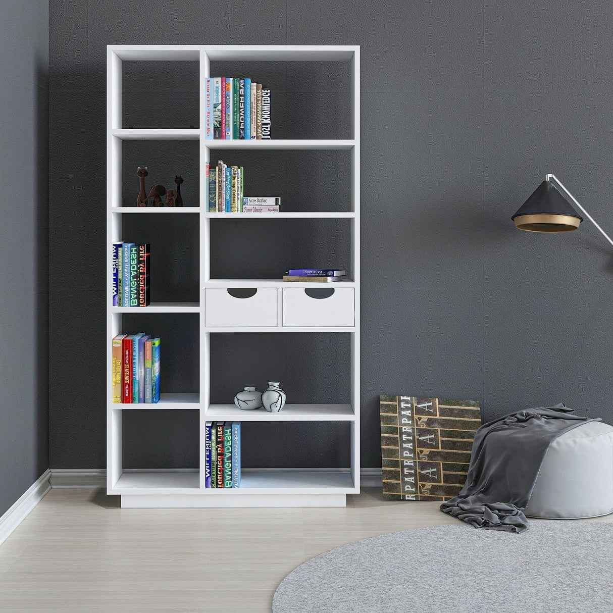 Bibliotecă Luma, Diverse culori, 80x25x189 cm - Alb | SKU: 550ARN1612 | Bibliotecă Luma, 80x25x189 cm, varianta Alb, produs pentru amenajarea locuinței, disponibil online în România la CasaMob