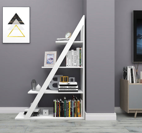 Bibliotecă Arven, Alb, 100x30x150 cm