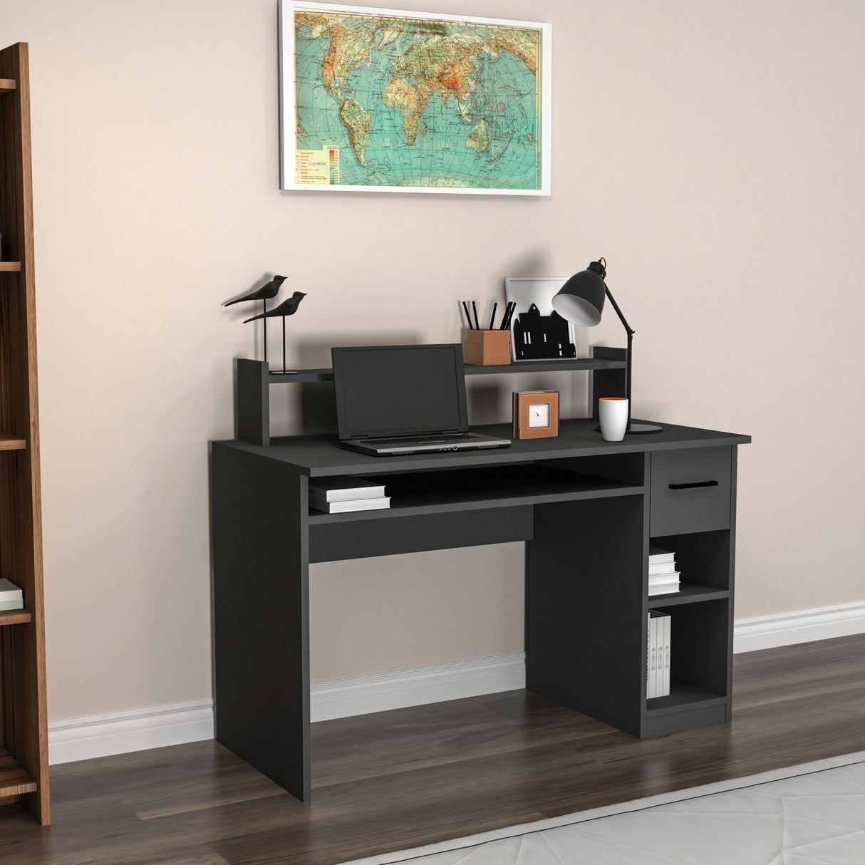 Birou Eslem, Diverse culori, Diverse dimensiuni - Antracit - 120x93x55 cm | SKU: 550ARN2208 | Birou Eslem, varianta Antracit - 120x93x55 cm, produs pentru amenajarea locuinței, disponibil online în România la CasaMob