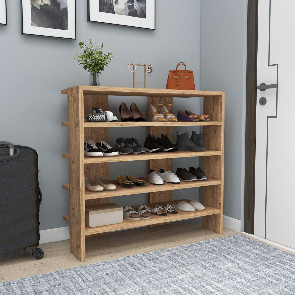 Pantofar Fuat, 4 Rafturi Larg, 16 - 20 Perechi,  76 x 72 x 32 cm - Stejar, SKU 550ARN2628