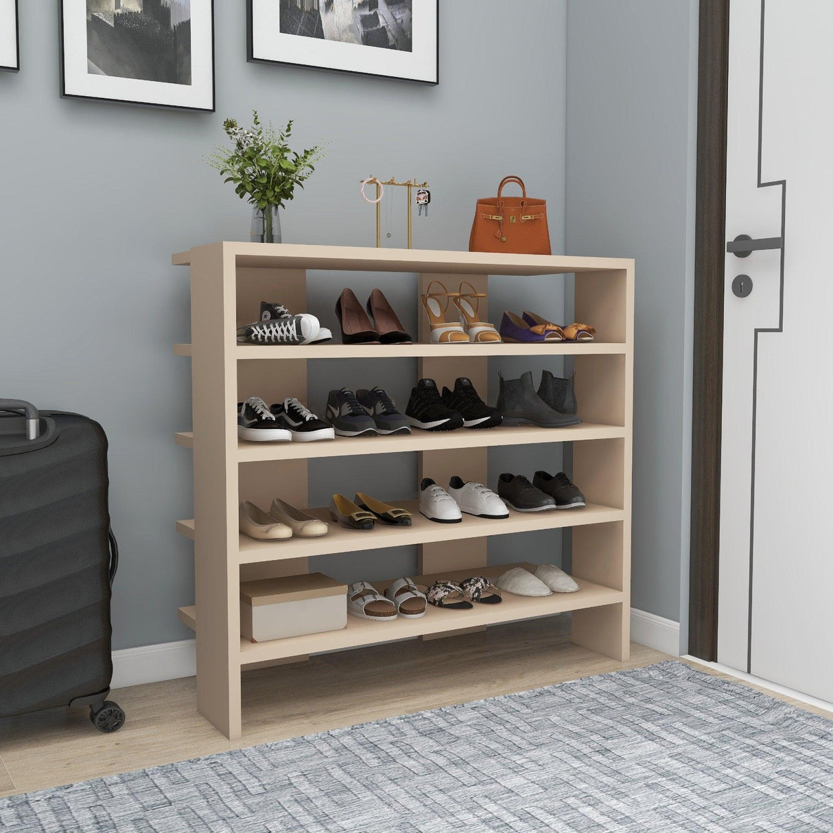 Pantofar Fuat, 4 Rafturi Larg, 16 - 20 Perechi,  76 x 72 x 32 cm - Bej, SKU 550ARN2628