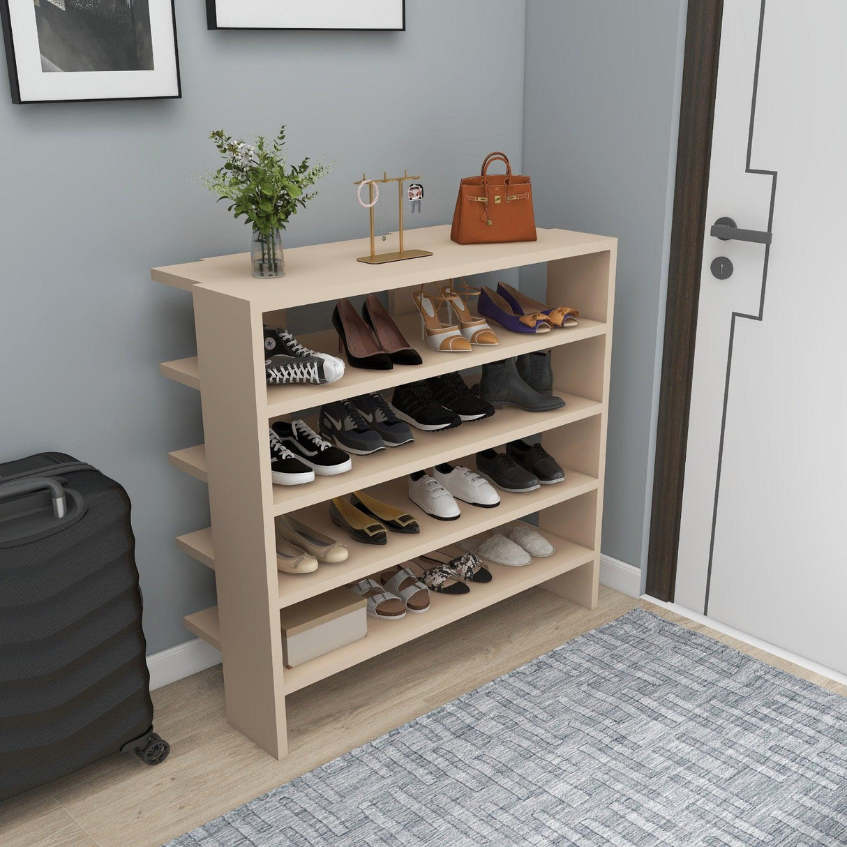 Pantofar Fuat, 4 Rafturi Larg, 16 - 20 Perechi,  76 x 72 x 32 cm - Bej, SKU 550ARN2628