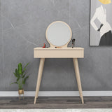 Masa de machiaj Elegant  Siena cu Sertar si cu Oglinda, 72 x 130 x 35 cm - Bej, SKU 550ARN2774