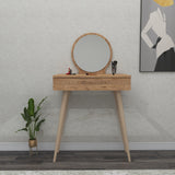 Masa de machiaj Elegant  Siena cu Sertar si cu Oglinda, 72 x 130 x 35 cm - Crem, SKU 550ARN2774