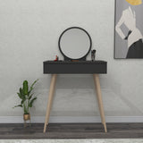 Masa de machiaj Elegant  Siena cu Sertar si cu Oglinda, 72 x 130 x 35 cm - Gri, SKU 550ARN2774