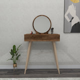 Masa de machiaj Elegant  Siena cu Sertar si cu Oglinda, 72 x 130 x 35 cm - Maro, SKU 550ARN2774