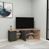 Comodă TV Termera, Pin atlantic - Antracit, 135x68x49 cm