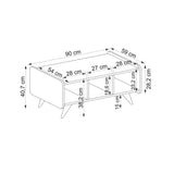 Măsuță de cafea Mindy, Sapphire - Alb