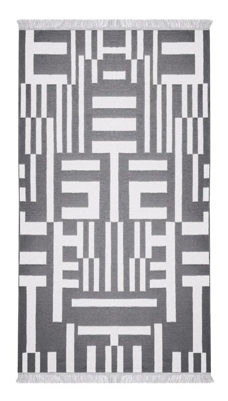 Covor Cotton 3, Gri - Alb, 80x150x1 cm