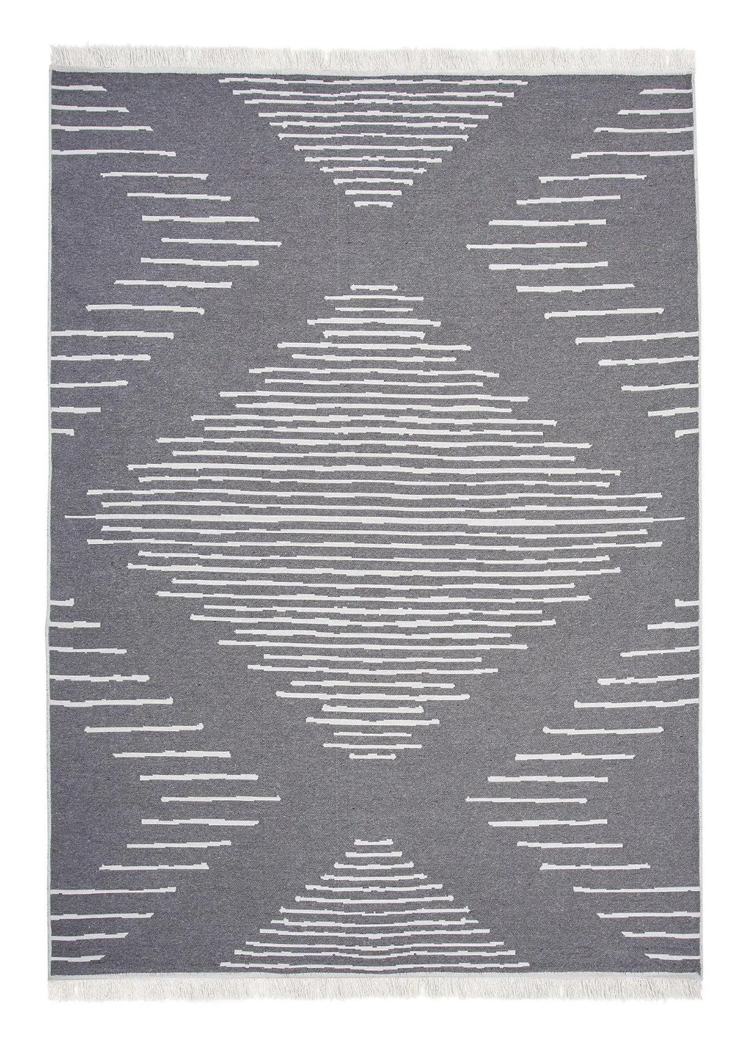 Covor Cotton 4, Gri - Alb, 80x150x1 cm