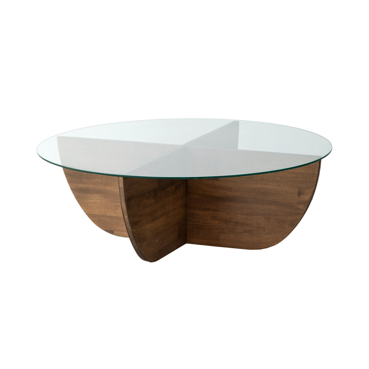 Măsuță de cafea Lily Wood, Nuc, 90x90x30 cm