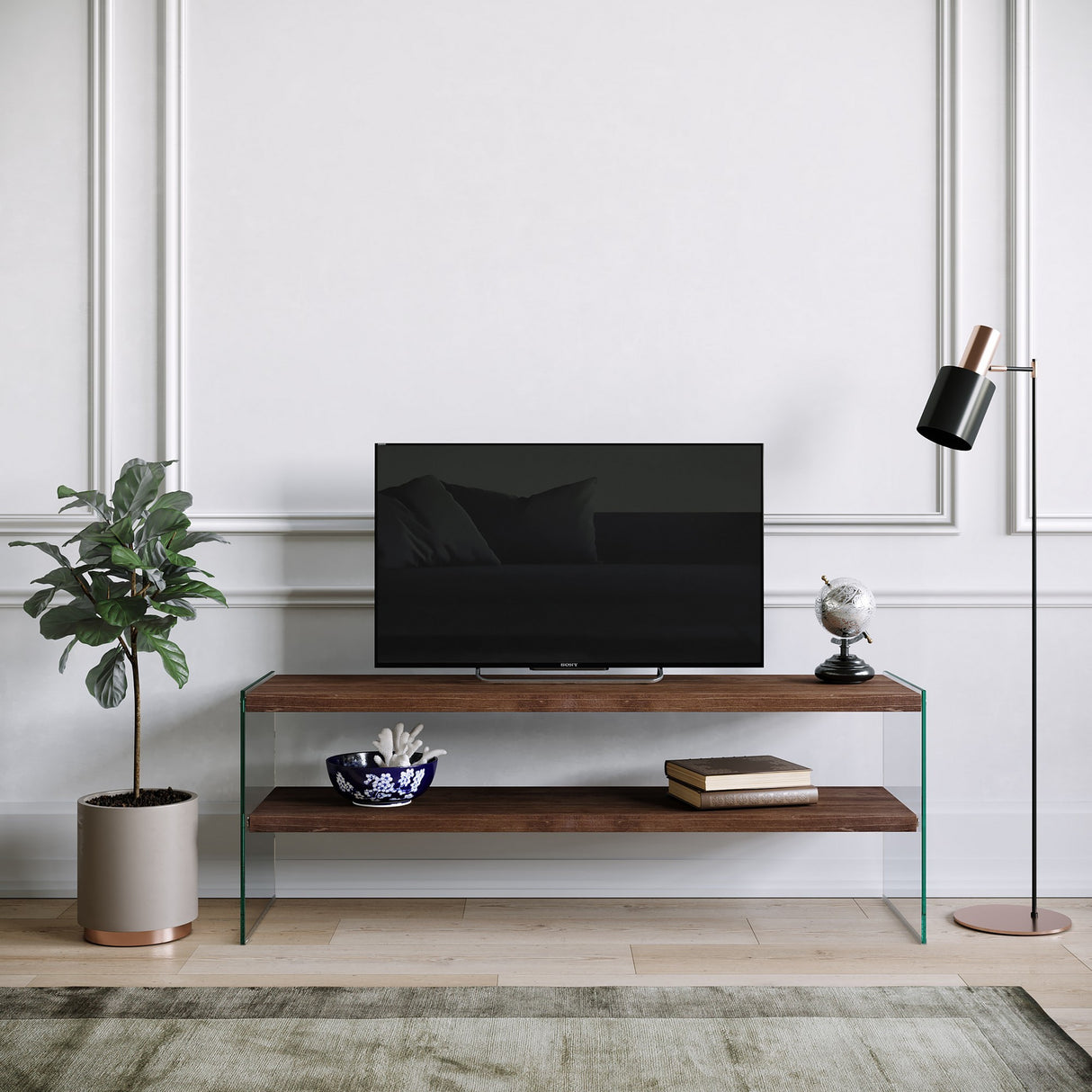 Comodă TV TV1003, Nuc, 120x35x45 cm