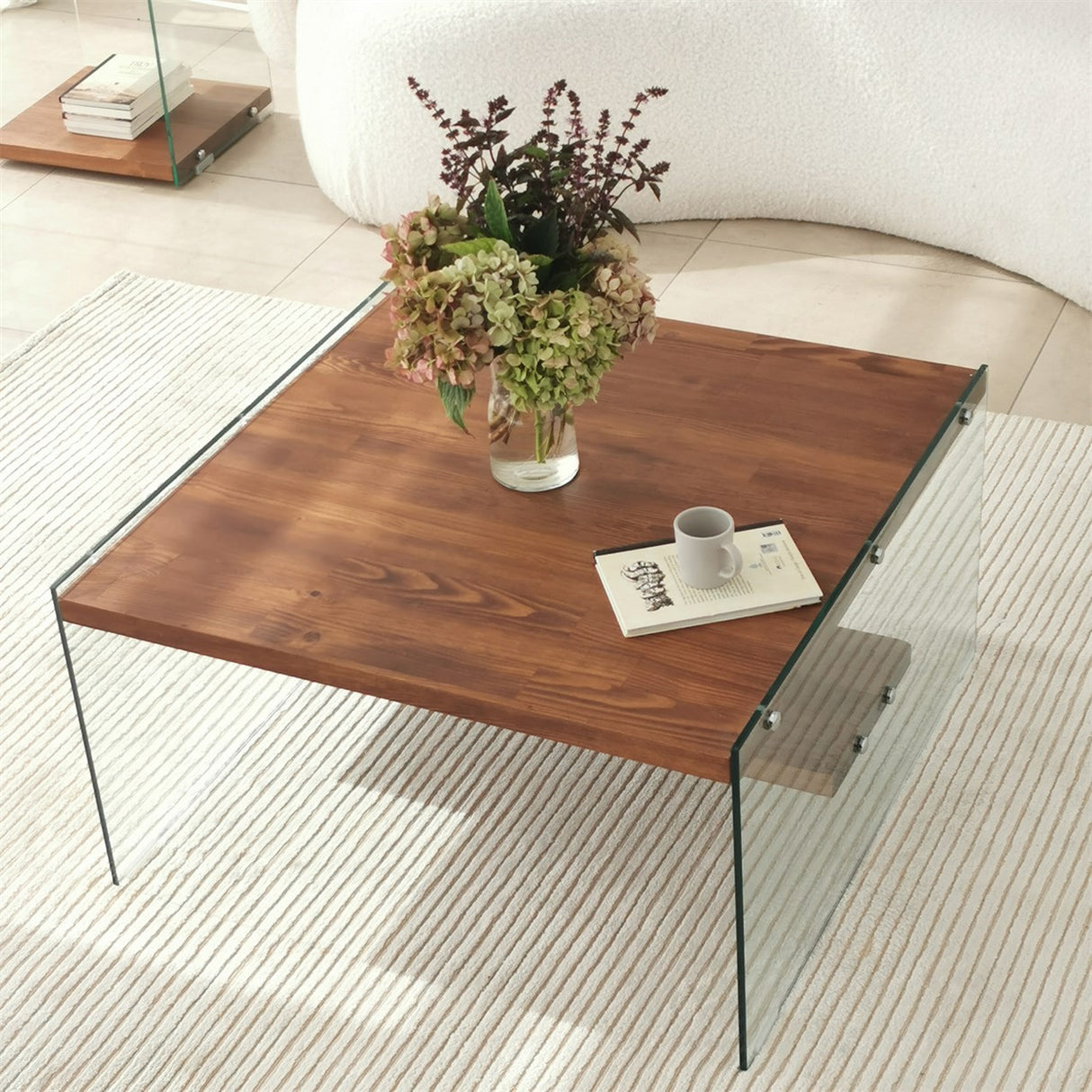 Măsuță de cafea Aqua - Chestnut, Natur, 75x75x40 cm