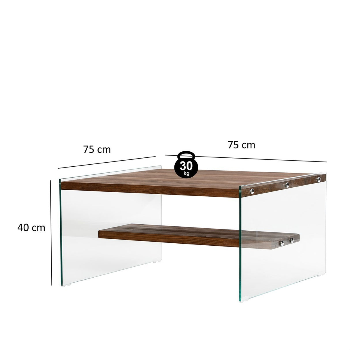 Măsuță de cafea Aqua - Chestnut, Natur, 75x75x40 cm