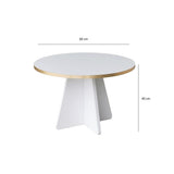 Măsuță de cafea Mushroom - Gold, White v2, Auriu - Alb, 60x60x40 cm