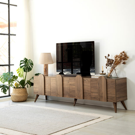 Comodă TV New Line v2, Nuc, 180x35x50 cm