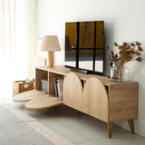 Comodă TV Mesta - Sapphire Oak v2, Stejar, 180x35x50 cm