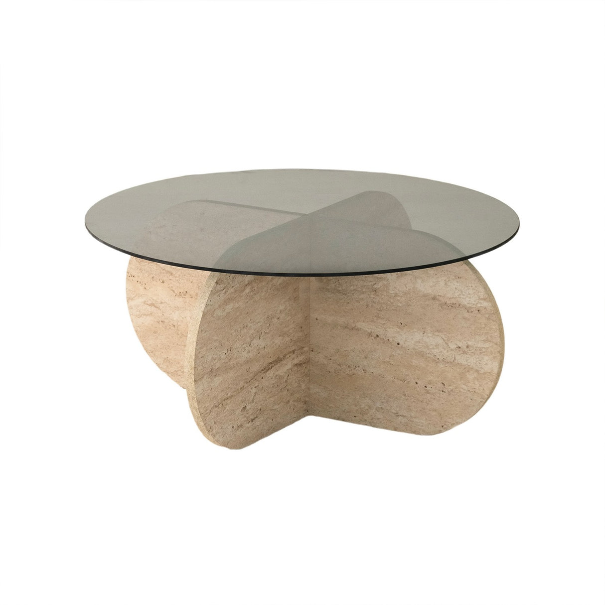 Măsuță de cafea Bubble, Travertin - Fumuriu, Ø75x35 cm