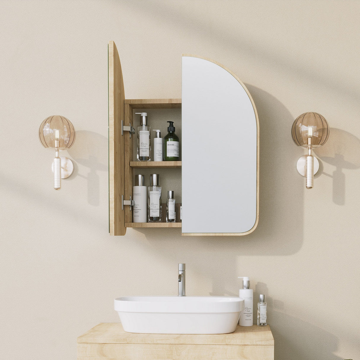 Dulap de baie Hope Cabinet, Diverse culori - Bej | SKU: 552NOS1230 | Dulap de baie Hope Cabinet, varianta Bej, produs pentru amenajarea locuinței, disponibil online în România la CasaMob