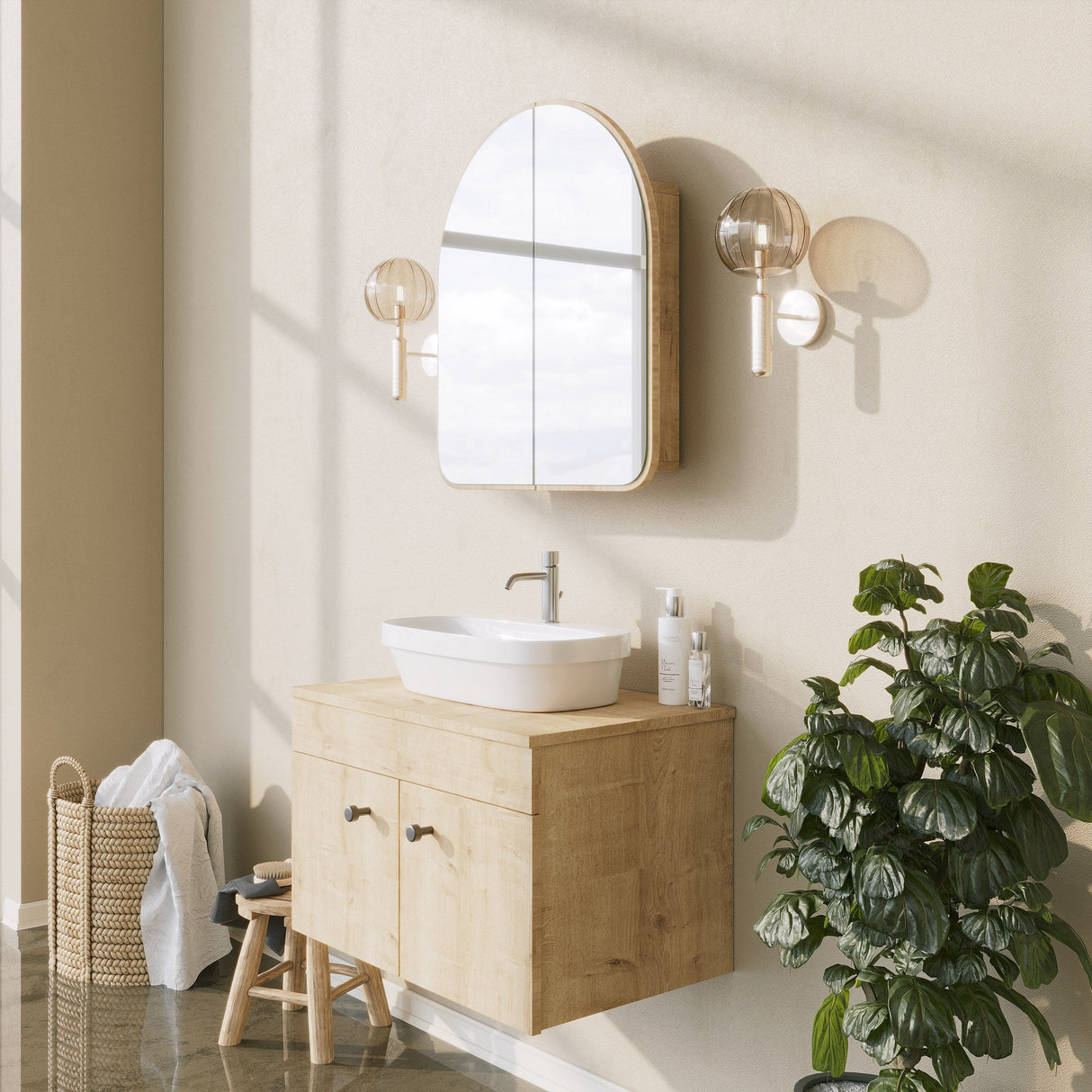 Dulap de baie Hope Cabinet, Diverse culori - Bej | SKU: 552NOS1230 | Dulap de baie Hope Cabinet, varianta Bej, produs pentru amenajarea locuinței, disponibil online în România la CasaMob