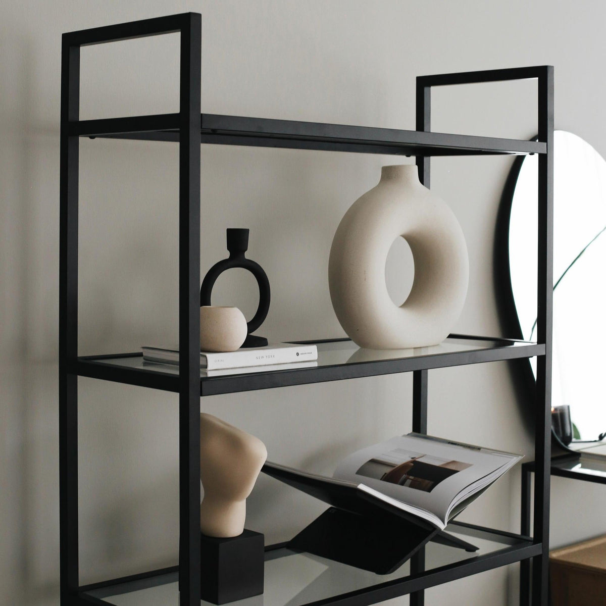Biblioteca K100, Negru, 30x165x80 cm, SKU 552NOS1303